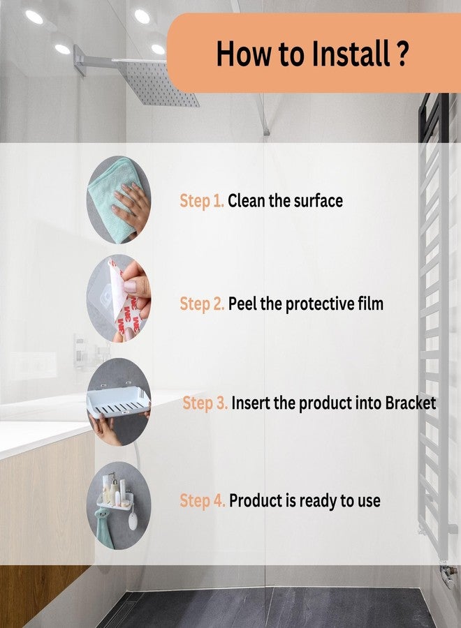 SF - Stick Fast Stick Fast Self-Adhesive Bathroom Shelf - Designer Tray with 3M Sticker for Wall Mount -Multipurpose Kitchen & Bathroom Storage Organizer Tray Rack (SF-Designer-Tray*) - Image 4